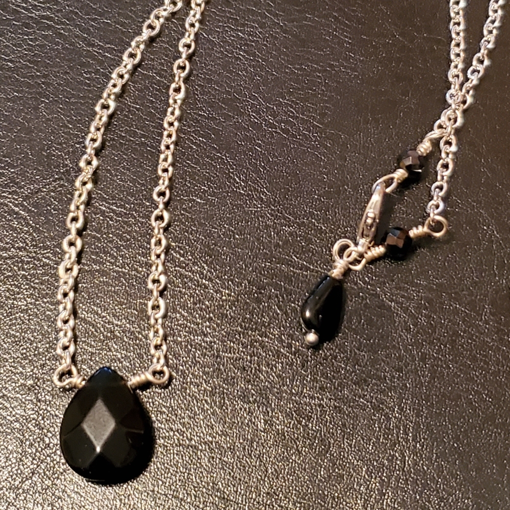 Faceted onyx necklace